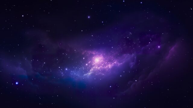 galaxy space wallpaper, in the style of dark violet and light violet, realistic usage of light and color, richly colored skies, realistic textures, generat ai